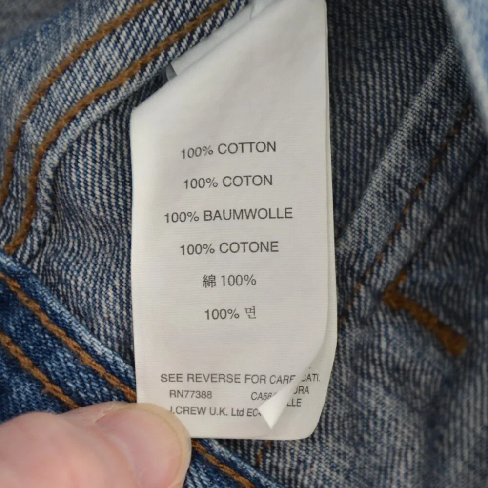 J. Crew Indigo Classic Denim Trucker Jacket Dark Wash Jean Blue Women's XS
